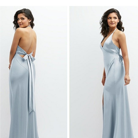 Dessy Collection Light Blue Maxi Dress - Picture 1 of 5